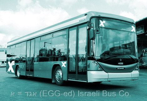 א for אגד (Egged) Israeli bus co.